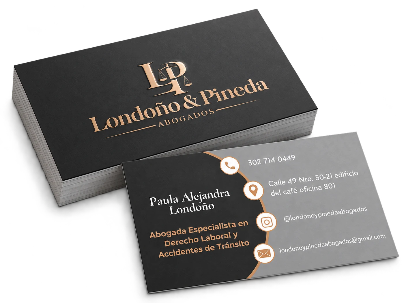 Tarjetas Londoño & Pineda por ambas caras